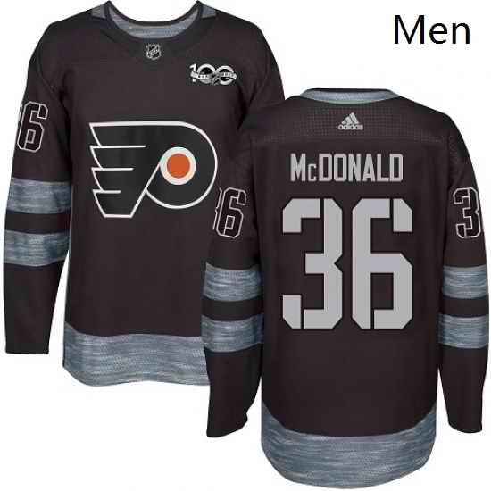 Mens Adidas Philadelphia Flyers 36 Colin McDonald Authentic Black 1917 2017 100th Anniversary NHL Jersey